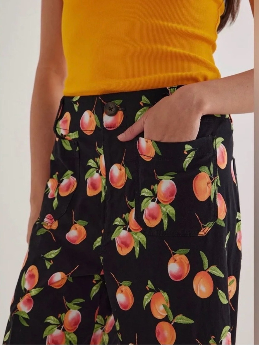 092 MAEVE Anthropologie Women’s The Colette Wide Leg Peach Pant, Large (Sz 32) - Picture 11 of 14